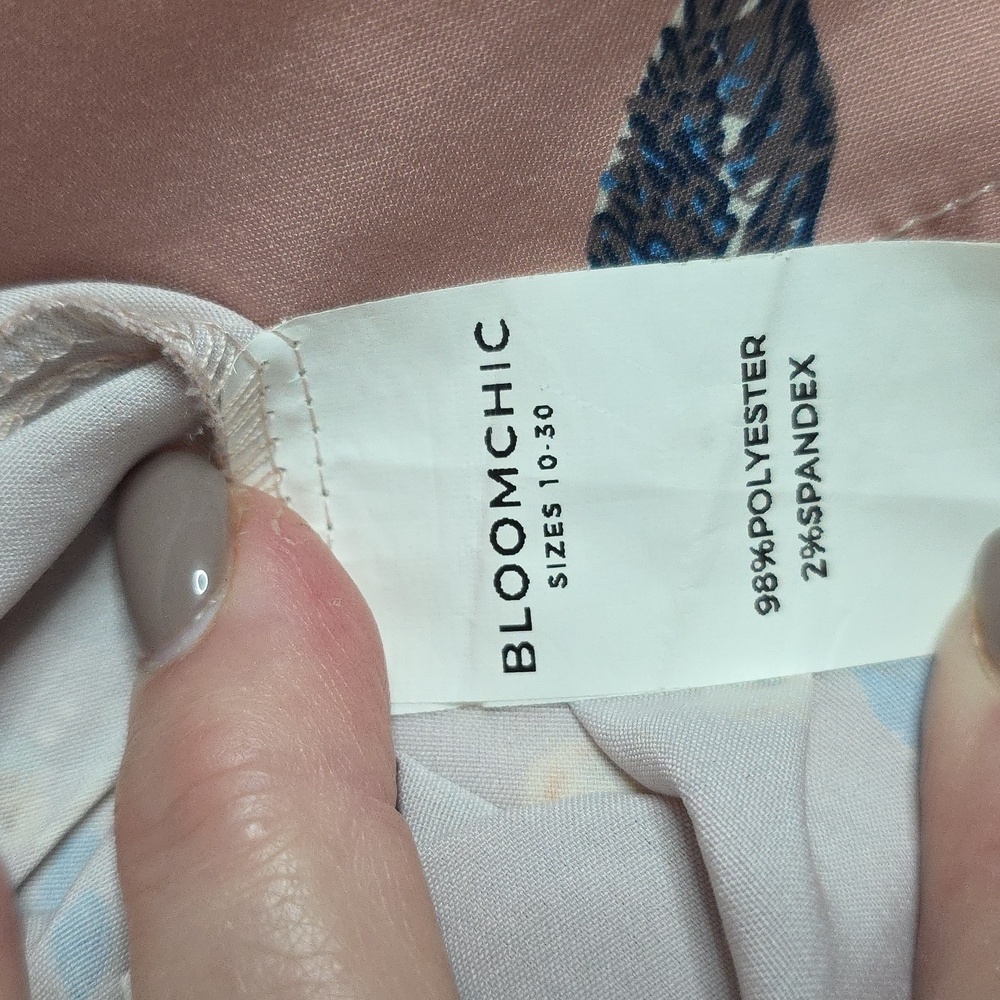 BloomChic Floral V-Neck Blouse -‎ Pink and Blue - Picture 6 of 7
